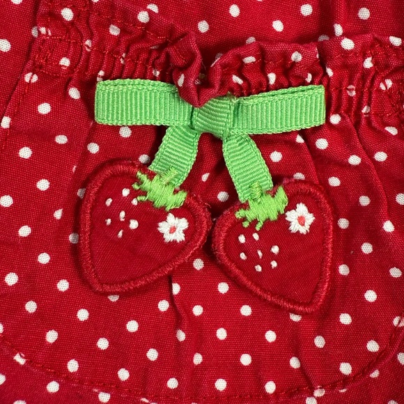 GYMBOREE Baby Girl Vintage Berry Adorable Line Strawberry Polka Dot Dress 12-18M - Picture 6 of 8